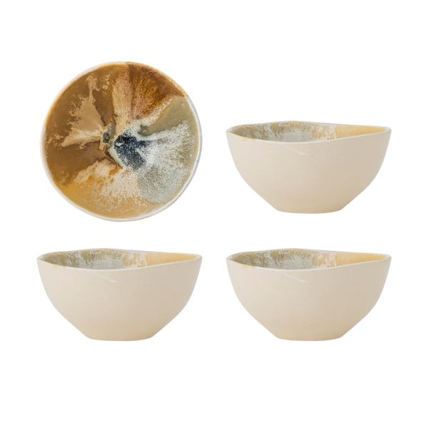 Кремави глинени купички в комплект от 4 бр. 525 ml Lacey – Bloomingville