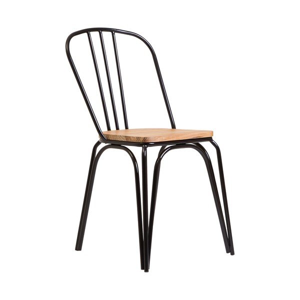 Черен трапезен стол от масивен бряст District – Premier Housewares