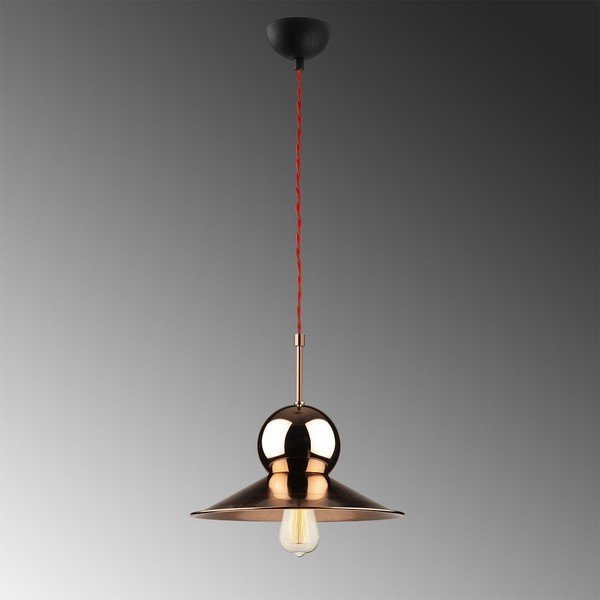 Черна метална висяща лампа в мед Opviq lights Stathis - Opviq lights-image-1