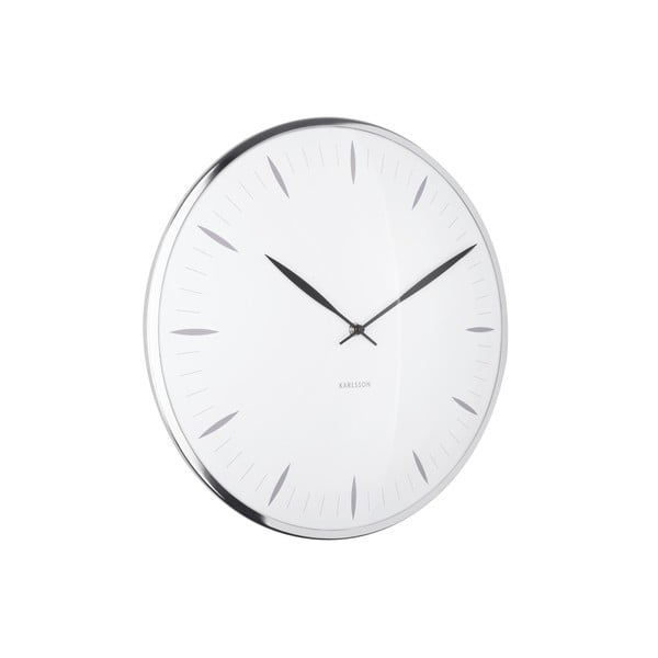 Стенен часовник от бяло стъкло, ø 40 cm Leaf - Karlsson