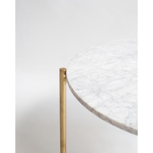 Кръгла масичка за кафе от бял мрамор ø 50 cm Morgans - Really Nice Things-image-2