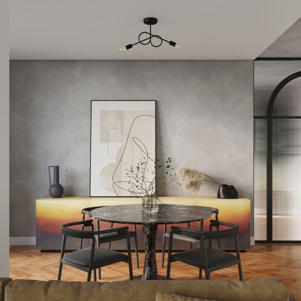 Черно осветително тяло за таван 18x57 cm Opulent – Sollux-image-3