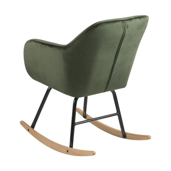 Зелен кадифен люлеещ се стол Emilia - Actona-image-1