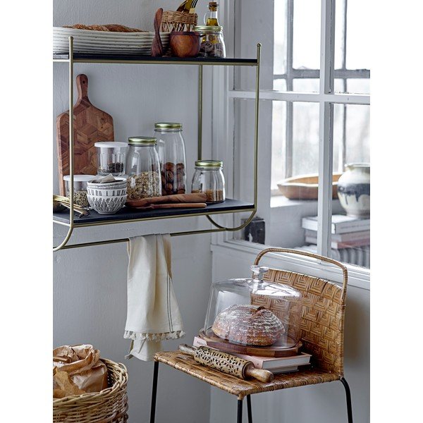 Двуетажен рафт от мангово дърво в черен/златист цвят Carly - Bloomingville-image-1