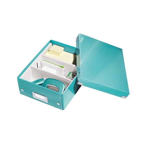 Тюркоазена картонена кутия за съхранение с капак Click&Store - Leitz-image-4