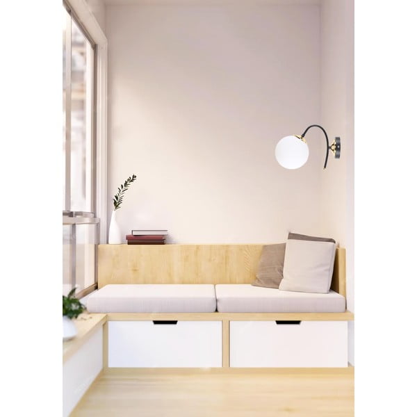 Черно-бяла стенна лампа ø 15 cm Yoyo - Squid Lighting-image-1