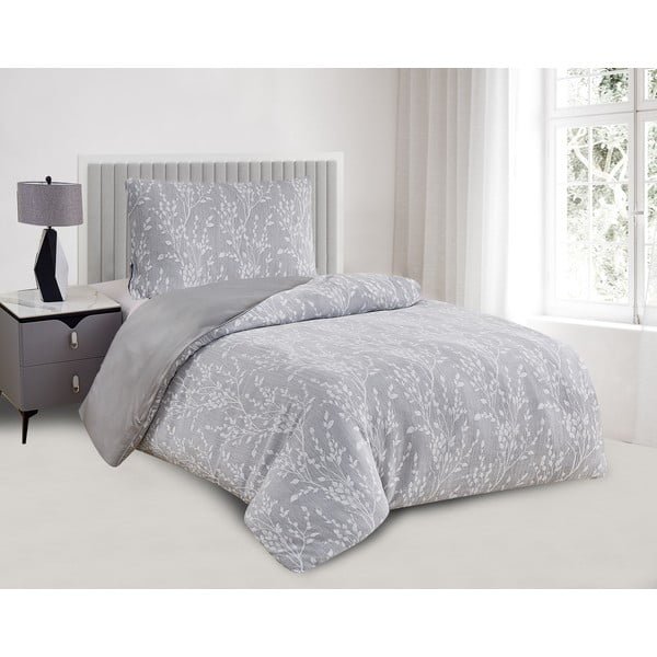 Сиво единично  спално бельо от жакард 140x200 cm Boston – My House-image-1