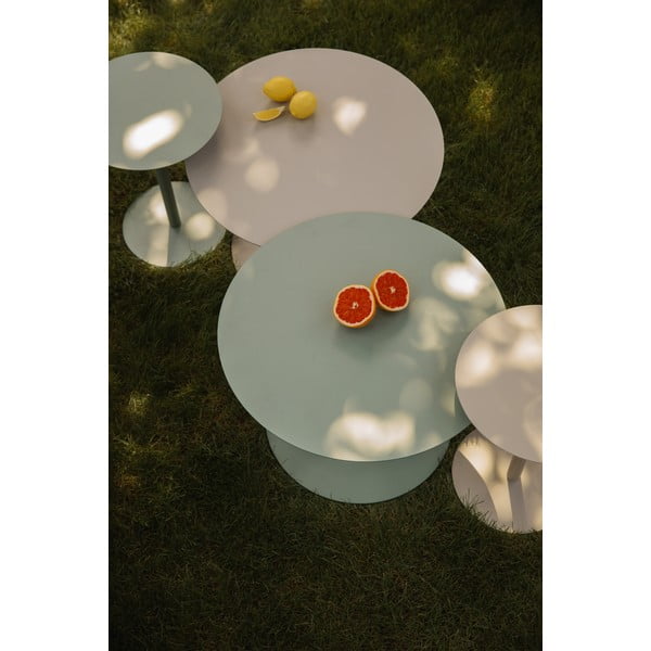 Светлозелена стоманена кръгла масичка за кафе ø 60 cm Snow – Zuiver-image-1