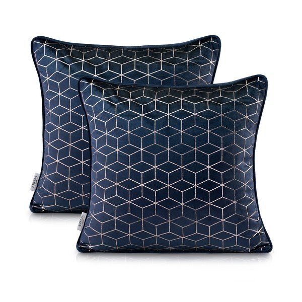 Комплект от 2 калъфки за възглавници Nancy Darkblue, 45 x 45 cm - AmeliaHome