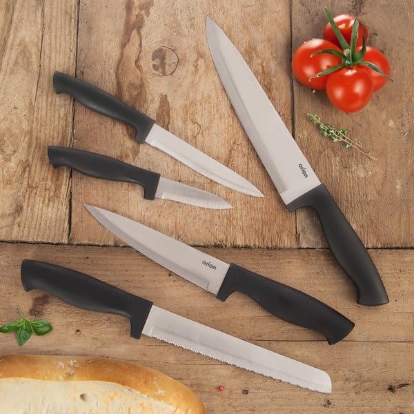 Комплект ножове 5 бр. от неръждаема стомана с поставка – Orion-image-1