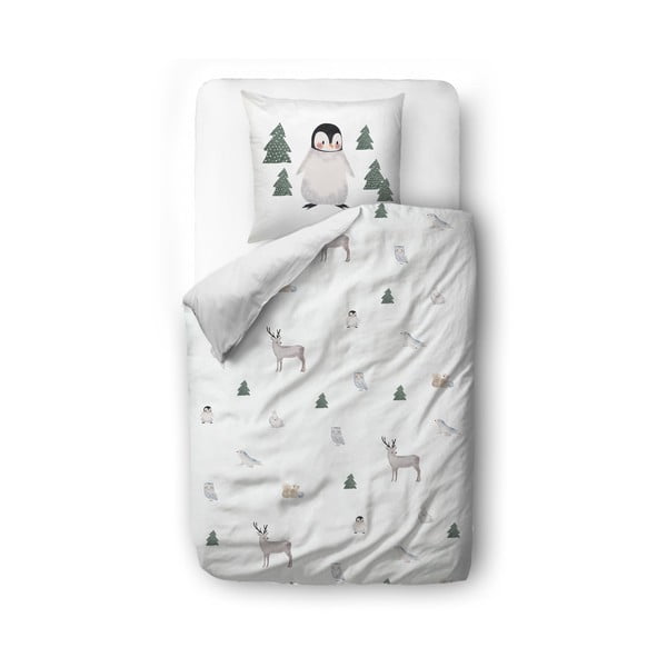 Детско спално бельо за единично легло от памучен сатен 140x200 cm Polar Animals - Butter Kings