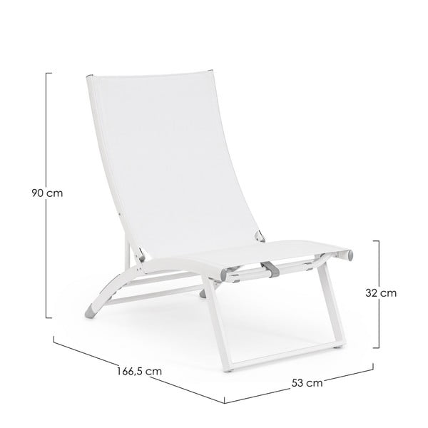 Бял градински шезлонг метален Taylor   – Bizzotto-image-4