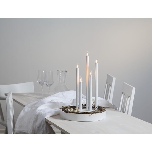 Бяла коледна LED свещ, височина 46 см Deco - Star Trading-image-3