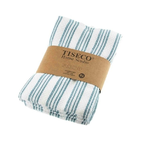 Комплект от 4 сини памучни кърпи за чай , 50 x 70 cm - Tiseco Home Studio