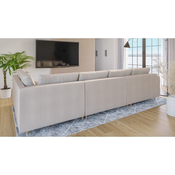 Кремав ъглов диван (ляв ъгъл) Ariella - Ropez-image-3