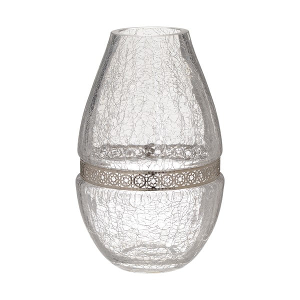 Стъклена ваза Crackles, височина 23 cm - InArt