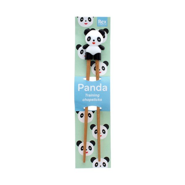 Дървени детски тренировъчни клечки за хранене в естествен цвят Panda – Rex London-image-4