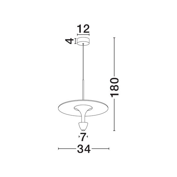 Матово черно алуминиево LED висящо осветително тяло ø 34 cm Topio – Nova Luce-image-4