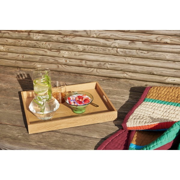 Поднос за сервиране дървен поднос 35x45 cm Structure – Hübsch-image-2