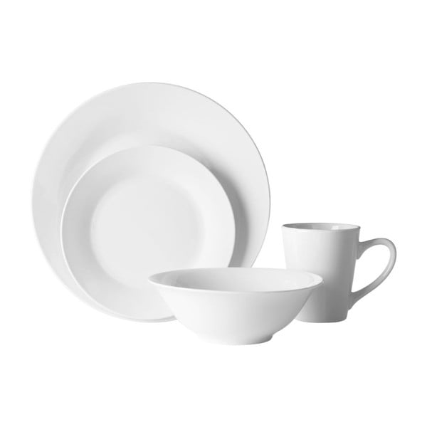 Set 16 kusů porcelánového nádobí Premier Housewares White Porcelain