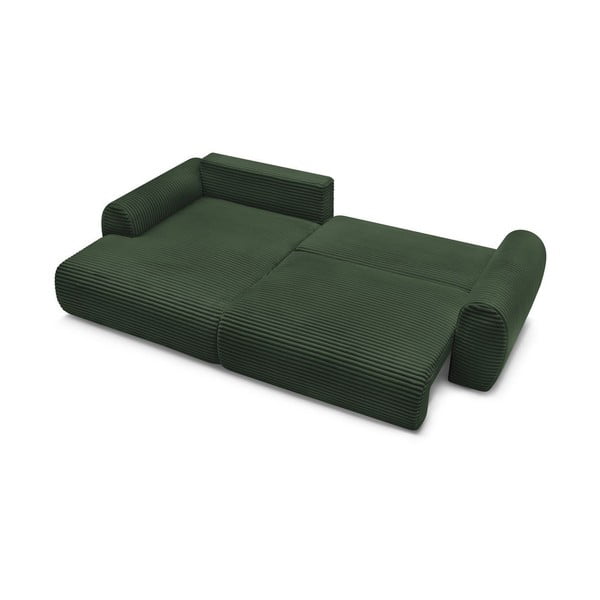 Тъмнозелен разтегателен ъглов диван от рипсено кадифе (ляв ъгъл) Lucien – Bobochic Paris-image-4