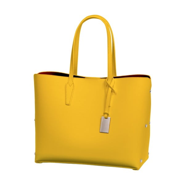Žlutá kabelka z pravé kůže Andrea Cardone Dettalgio S