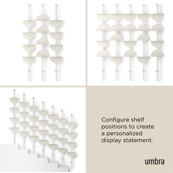 Метална модулна система за рафтове в матово бял цвят 27x203,5x35 cm Solis – Umbra-image-3