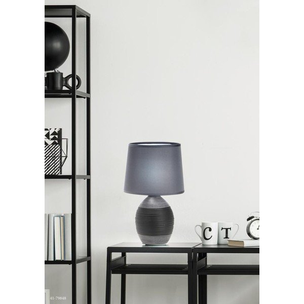 Тъмносива настолна лампа с текстилен абажур (височина 35 cm) Ambon - Candellux Lighting-image-1