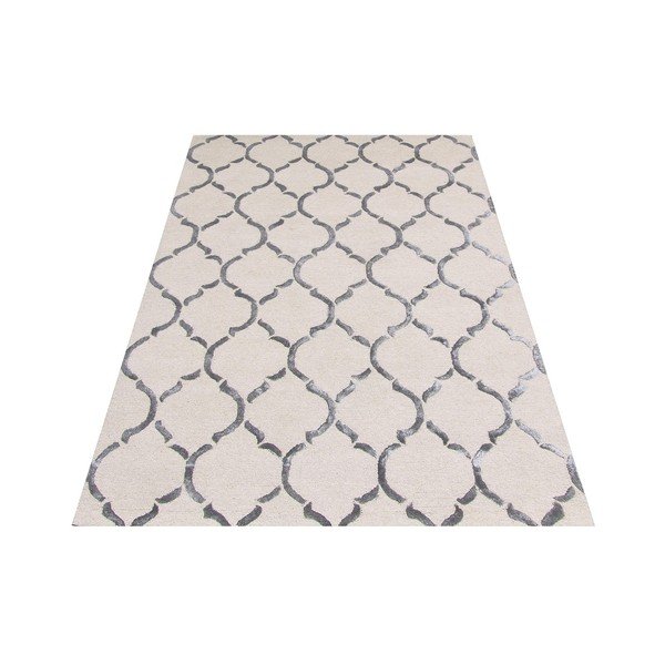 Ručně tuftovaný stříbrný koberec Bakero Chain, 183 x 122 cm-image-2