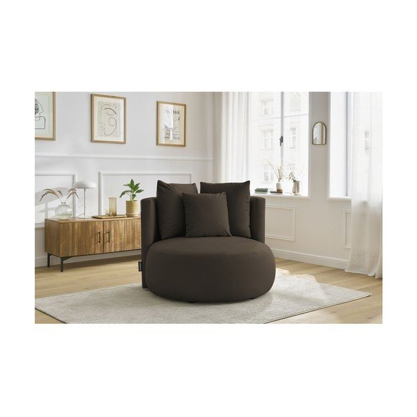 Кафяво кадифено кресло Cesar – Bobochic Paris-image-1