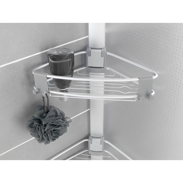 Телескопичен алуминиев рафт за баня в матово сребрист цвят Purio – Wenko-image-2