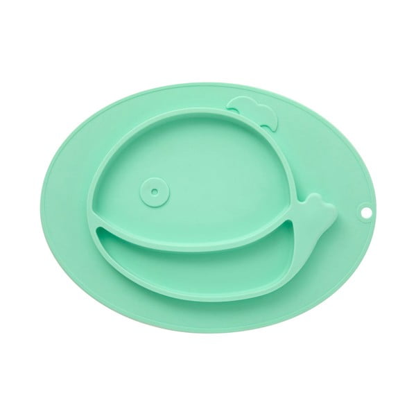 Зелена силиконова бебешка чиния с мотив на кит Zing Food - Premier Housewares