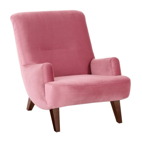 Розов фотьойл с крака от кафяв велур Brandford - Max Winzer
