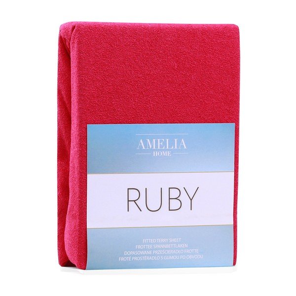 Червен еластичен чаршаф с високо съдържание на памук, 140/160 x 200 cm Ruby - AmeliaHome-image-1