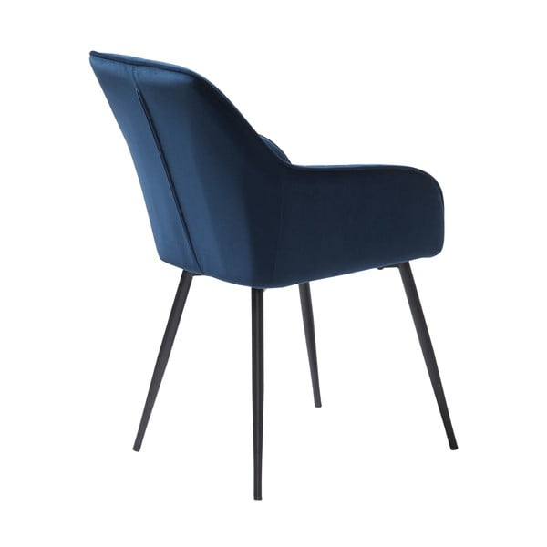 Тъмносини тапицирани трапезни столове в комплект с подлакътници 2 бр. Nolan Stripe – Unique Furniture-image-2