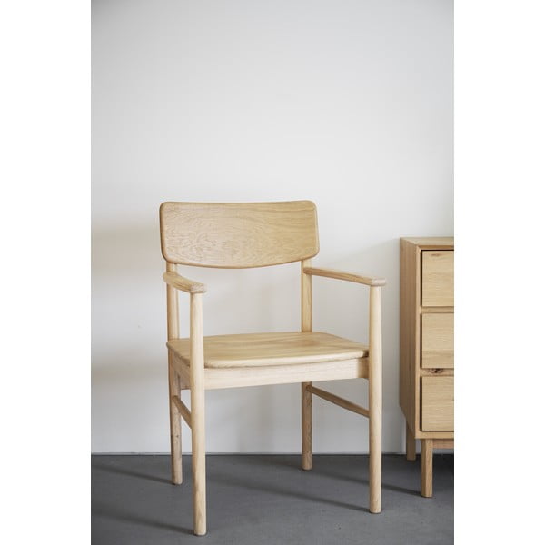 Трапезен стол от масивен дъб естествен Maidstone – Rowico-image-1