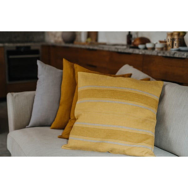 Ленена калъфка за възглавница 40x40 cm Amber Bronze Stripes – Linen Tales-image-4