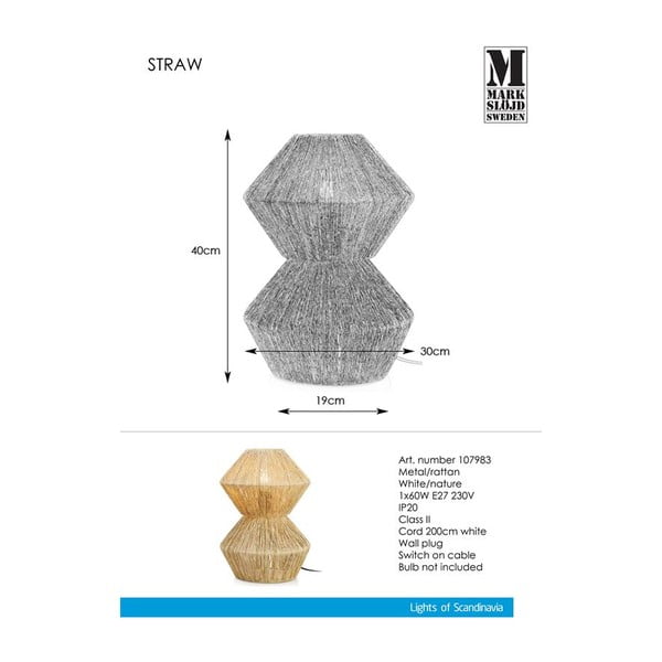 Настолна лампа Nature Straw - Markslöjd-image-4