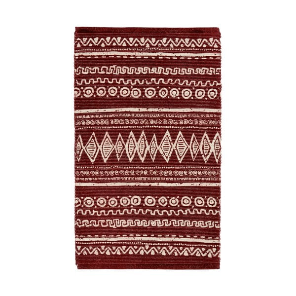 Червен и бял памучен килим , 55 x 140 cm Ethnic - Webtappeti