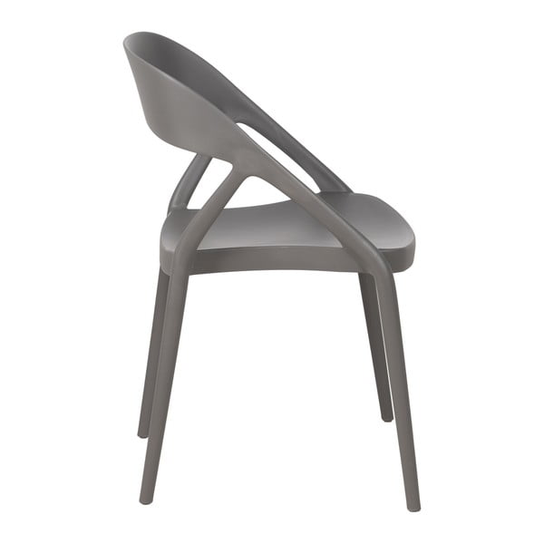 Сиви пластмасови трапезни столове в комплект от 2 бр. – Ixia-image-4