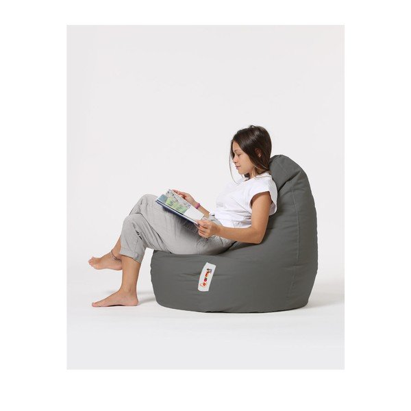 Тъмносив градински пуф за сядане Drop – Floriane Garden-image-2