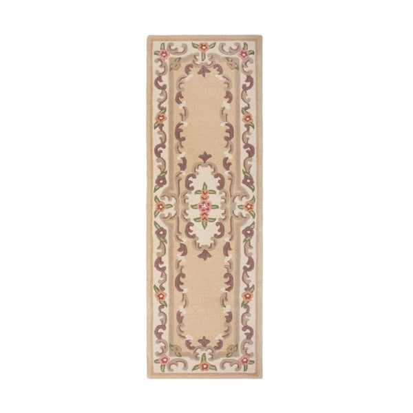 Бежов вълнен мокет FlairRug , 67 x 210 cm Aubusson - Flair Rugs