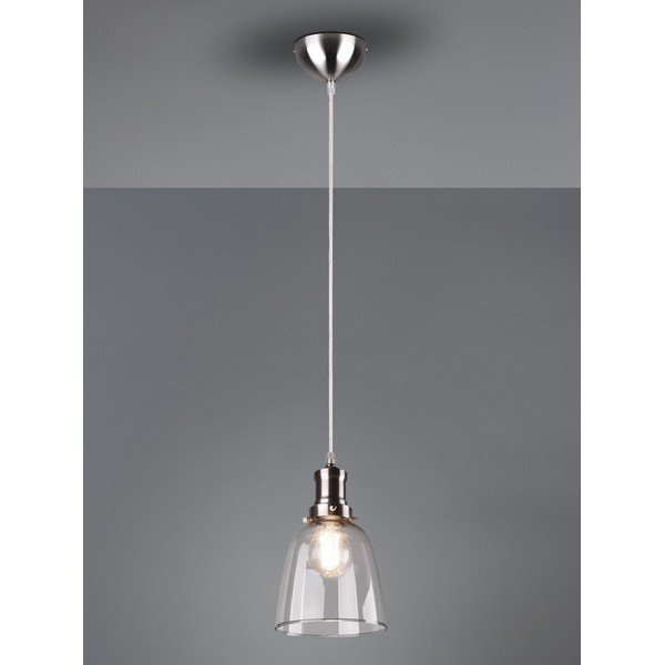 Висящо осветително тяло в сребрист цвят със стъклен абажур ø 14 cm Vita – Reality-image-1