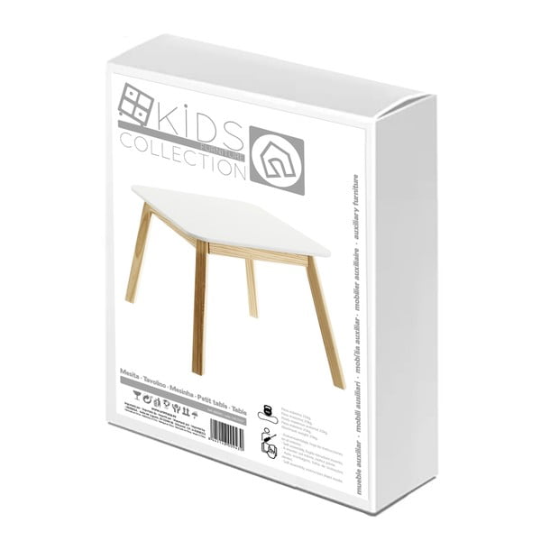 Детска маса с бял плот 55x55 cm - Casa Selección-image-4