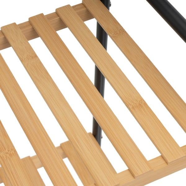 Черен и естествен бамбуков стелаж 30x75 cm – Casa Selección-image-2