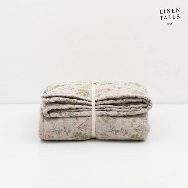 Бежово ленено бебешко одеяло 140x200 cm - Linen Tales