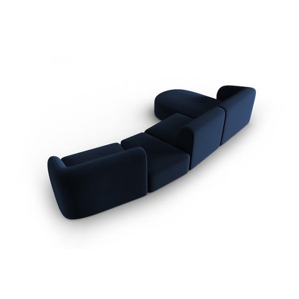 Син кадифен ъглов диван (ляв ъгъл) Paolo – Milo Casa-image-3