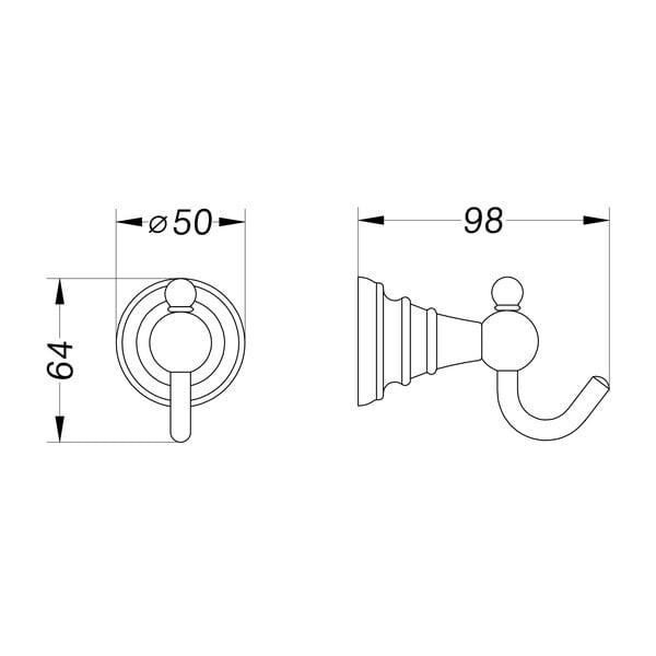Месингова кука Diamond - Sapho-image-2