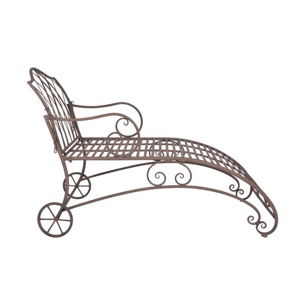 Кафяв метален градински шезлонг - Esschert Design-image-2