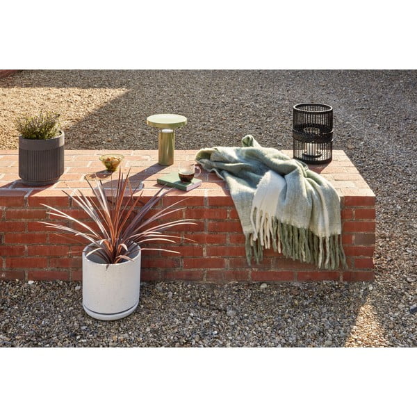 Бяло-зелено одеяло 200x140 cm Inlet - Hübsch-image-3